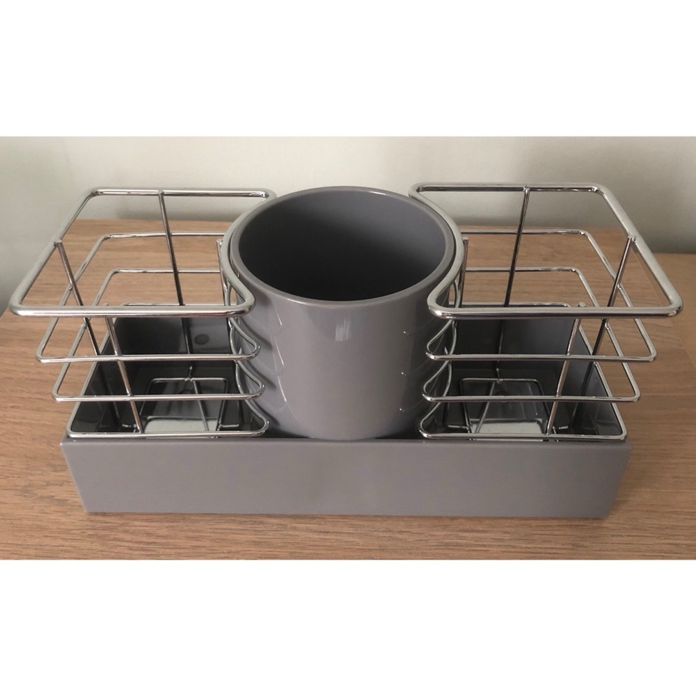 Grey Plastic & Wire Organizer
